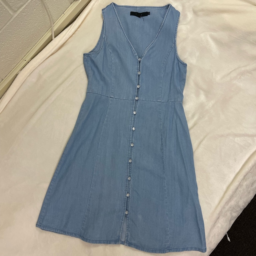 Light navy blue button down dress